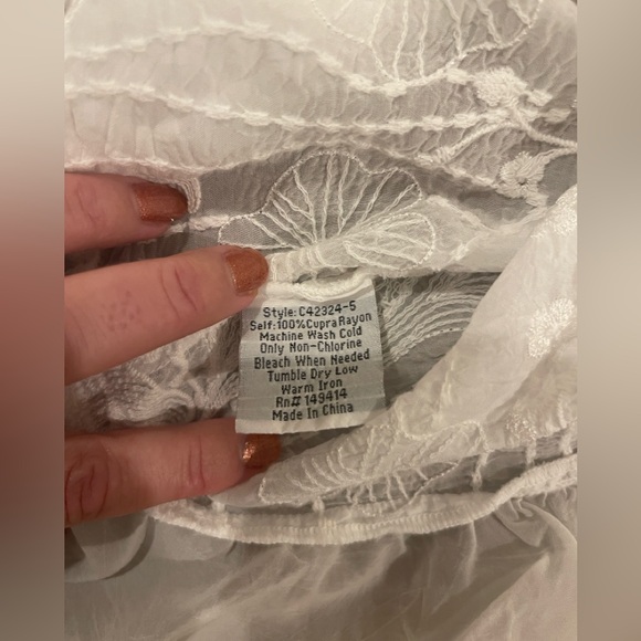 New New Johnny Was Women's Ruffle Kimono, White, Top - Picture 10 of 13